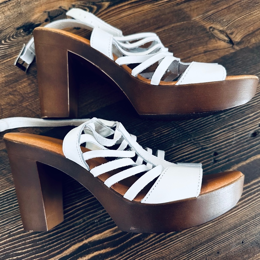 David Tyler White Heeled Sandals